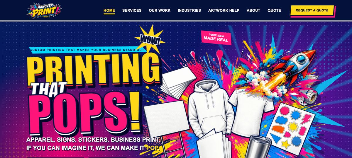 Hanover Print website